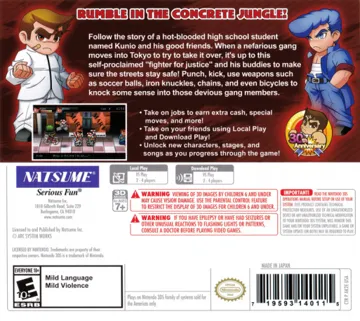 River City - Tokyo Rumble (USA) box cover back